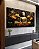 Trio de Quadros Vertical Buda Bronze Flores Amarelo Laranja Canvas Moldura - Imagem 1
