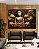 Duo de Quadros Buda Bronze Flores Amarelo Laranja Canvas Moldura - Imagem 3