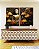 Duo de Quadros Buda Bronze Flores Amarelo Laranja Canvas Moldura - Imagem 5