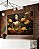 Duo de Quadros Buda Bronze Flores Amarelo Laranja Canvas Moldura - Imagem 1