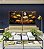 Duo de Quadros Quadrados Buda Bronze Flores Amarelo Laranja Canvas Moldura - Imagem 5