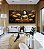 Duo de Quadros Quadrados Buda Bronze Flores Amarelo Laranja Canvas Moldura - Imagem 1