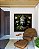Quadro Quadrado Buda Cinza Pedra Flores Brancas Folhas Verdes Canvas Moldura - Imagem 1