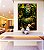 Quadro Vertical Buda Pedra Verde Folhagem e Flores de Lótus Canvas Moldura - Imagem 1