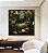 Quadro Quadrado Buda Pedra Verde Folhagem e Flores de Lótus Canvas Moldura - Imagem 2