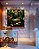 Quadro Quadrado Buda Pedra Verde Folhagem e Flores de Lótus Canvas Moldura - Imagem 1
