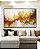 Quadro Horizontal Arte Fluida Pouring Amarelo Dourado Cinza Canvas Moldura - Imagem 2