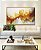 Quadro Horizontal Arte Fluida Pouring Amarelo Dourado Cinza Canvas Moldura - Imagem 5