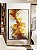 Quadro Vertical Arte Fluida Pouring Amarelo Dourado Cinza Canvas Moldura - Imagem 2
