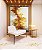 Quadro Vertical Arte Fluida Pouring Amarelo Dourado Cinza Canvas Moldura - Imagem 3