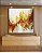 Quadro Quadrado Arte Fluida Pouring Amarelo Dourado Cinza Canvas Moldura - Imagem 1
