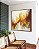 Quadro Quadrado Arte Fluida Pouring Amarelo Dourado Cinza Canvas Moldura - Imagem 2