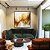 Quadro Quadrado Arte Fluida Pouring Amarelo Dourado Cinza Canvas Moldura - Imagem 3