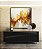 Quadro Quadrado Arte Fluida Pouring Amarelo Dourado Cinza Canvas Moldura - Imagem 5