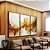 Trio de Quadros Arte Fluida Pouring Amarelo Dourado Cinza Canvas Moldura - Imagem 1