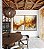 Duo de Quadros Arte Fluida Pouring Amarelo Dourado Cinza Canvas Moldura - Imagem 3