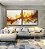 Duo de Quadros Quadrados Arte Fluida Pouring Amarelo Dourado Cinza Canvas Moldura - Imagem 4