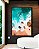 Quadro Vertical Praia Turquesa Pedras e Areia Canvas Moldura - Imagem 1