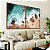 Duo de Quadros Praia Turquesa Pedras e Areia Canvas Moldura - Imagem 5