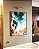 Quadro Vertical Mar Turquesa Praia e Pedras Canvas Moldura - Imagem 1