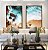 Duo de Quadros Mar Turquesa Praia e Pedras Natureza Canvas Moldura - Imagem 3