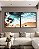 Duo de Quadros Quadrados Mar Turquesa Praia e Pedras Natureza Canvas Moldura - Imagem 2