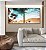 Duo de Quadros Quadrados Mar Turquesa Praia e Pedras Natureza Canvas Moldura - Imagem 4
