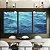 Trio de Quadros Mar Azul Cristalino Ondulado Oceano Canvas Moldura - Imagem 1