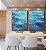 Duo de Quadros Mar Azul Cristalino Ondulado Oceano Canvas Moldura - Imagem 4