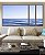 Trio de Quadros Estilizados Mar Azul Sereno Céu Limpo Oceano Canvas Moldura - Imagem 5