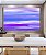 Quadro Horizontal Abstrato Roxo Lilás Azul Efeito Pintura Canvas Moldura - Imagem 1