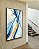 Quadro Vertical Abstrato Azul Amarelo Rosa Arte Fluida Canvas Moldura - Imagem 1