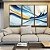 Trio de Quadros Abstrato Azul Amarelo Rosa Arte Fluida Canvas Moldura - Imagem 3