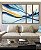 Trio de Quadros Estilizados Abstrato Azul Amarelo Rosa Arte Fluida Canvas Moldura - Imagem 1