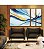 Trio de Quadros Estilizados Abstrato Azul Amarelo Rosa Arte Fluida Canvas Moldura - Imagem 2