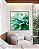 Quadro Quadrado Folhas Abstratas Ondas Verde Turquesa Canvas Moldura - Imagem 2