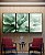 Trio de Quadros Folhas Abstratas Ondas Verde Turquesa Canvas Moldura - Imagem 1