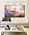 Quadro Horizontal Flores Brancas Rosas Azul Arte Fluida Canvas Moldura - Imagem 5