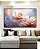 Quadro Horizontal Flores Brancas Rosas Azul Arte Fluida Canvas Moldura - Imagem 3