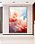 Quadro Vertical Flores Brancas Rosas Azul Arte Fluida Canvas Moldura - Imagem 5