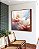 Quadro Quadrado Flores Brancas Rosas Azul Arte Fluida Canvas Moldura - Imagem 2
