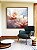 Quadro Quadrado Flores Brancas Rosas Azul Arte Fluida Canvas Moldura - Imagem 4
