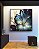 Quadro Quadrado Flor Artística Azul Turquesa Dourado Roxo Canvas Moldura - Imagem 5