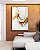 Quadro Vertical Abstrato Branco Dourado Arte Fluida Canvas Moldura - Imagem 5