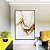 Quadro Vertical Abstrato Branco Dourado Arte Fluida Canvas Moldura - Imagem 4