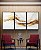 Trio de Quadros Abstrato Branco Dourado Arte Fluida Canvas Moldura - Imagem 5