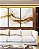 Trio de Quadros Abstrato Branco Dourado Arte Fluida Canvas Moldura - Imagem 1