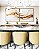 Duo de Quadros Quadrados Abstrato Branco Dourado Arte Fluida Canvas Moldura - Imagem 3