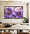 Quadro Horizontal Flores Rosa Roxo Dourado Arte Fluída Canvas Moldura - Imagem 1