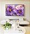 Quadro Horizontal Flores Rosa Roxo Dourado Arte Fluída Canvas Moldura - Imagem 3